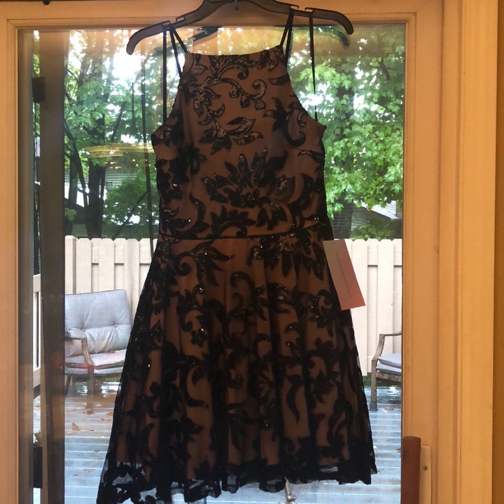 Beige/ Black Homecoming Dress